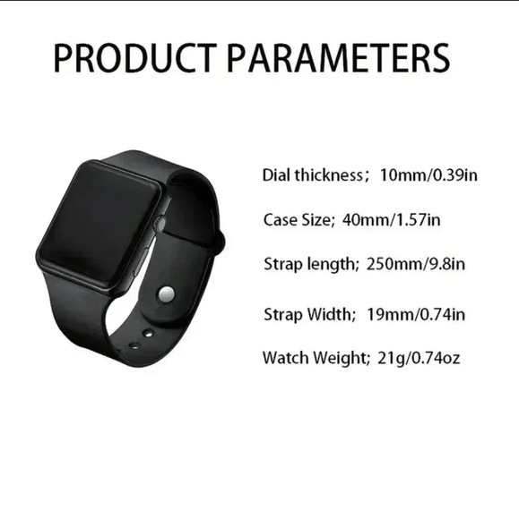 2pcs Square Sporty Style Electronic Watch Beaded Bracelet Set For Men..NWT - Picture 3 of 4